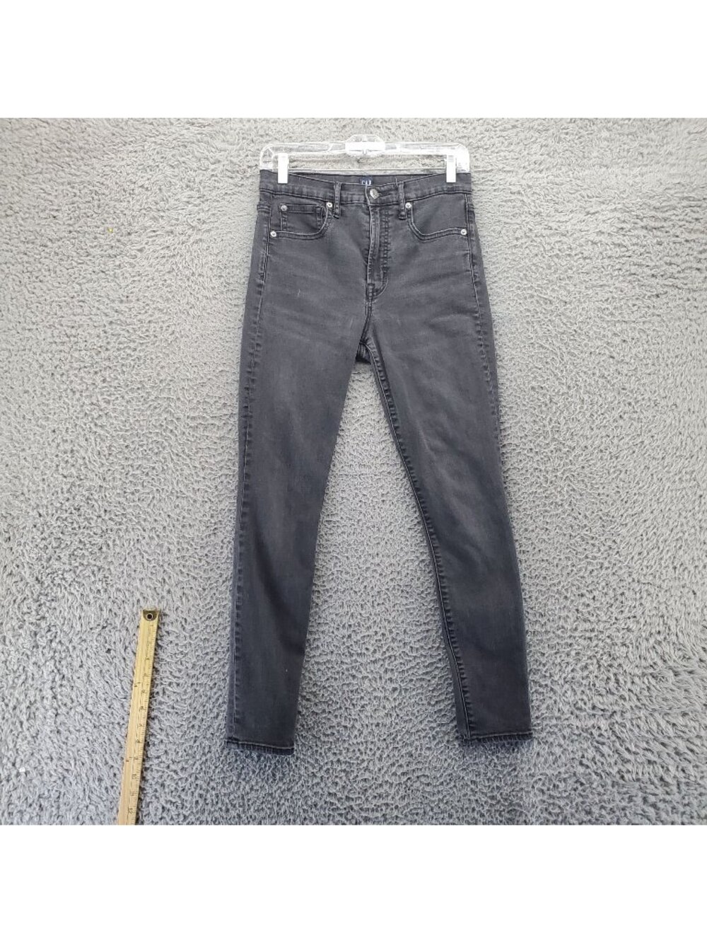 Gap Jeans Womens 28 Black True Skinny Stretch Denim High Rise *Read*